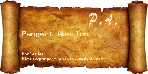 Pangert Absolon névjegykártya